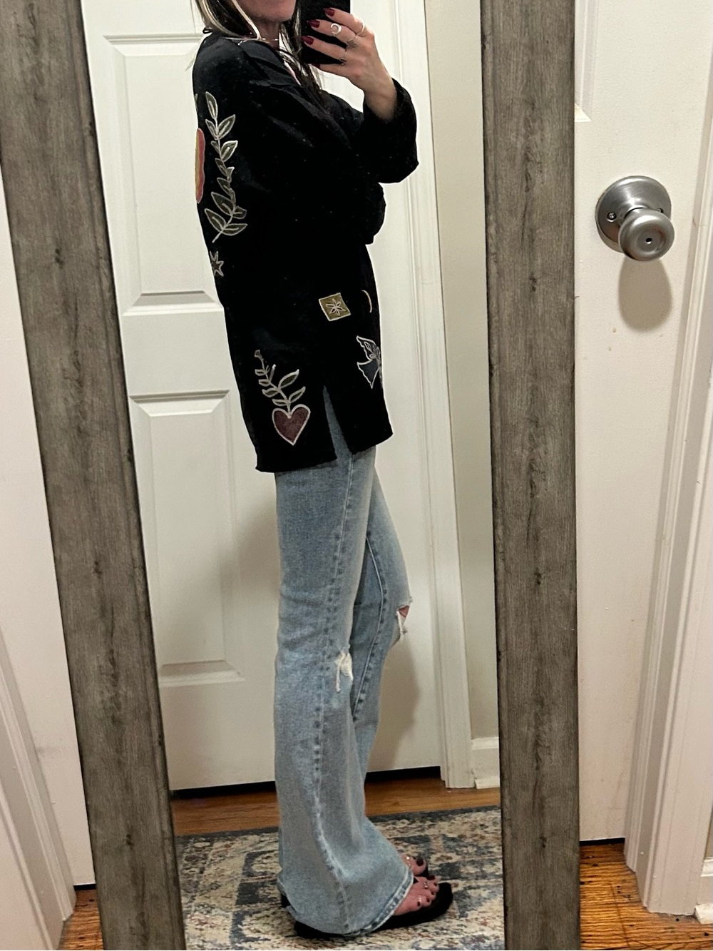 ❌SOLD❌NWT We The Free Never Leaf Me Embroidered Tee In Black Combo - Picture 11 of 16